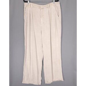 Sundance Women's Pants Size 16 Wide Leg‎ Relaxed Lyocell Viscose Beige Pleated